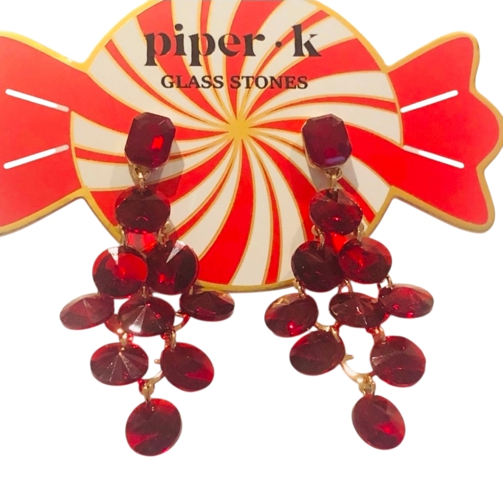 ❤️▪️Piper K▪️ Crimson Cascade Earrings